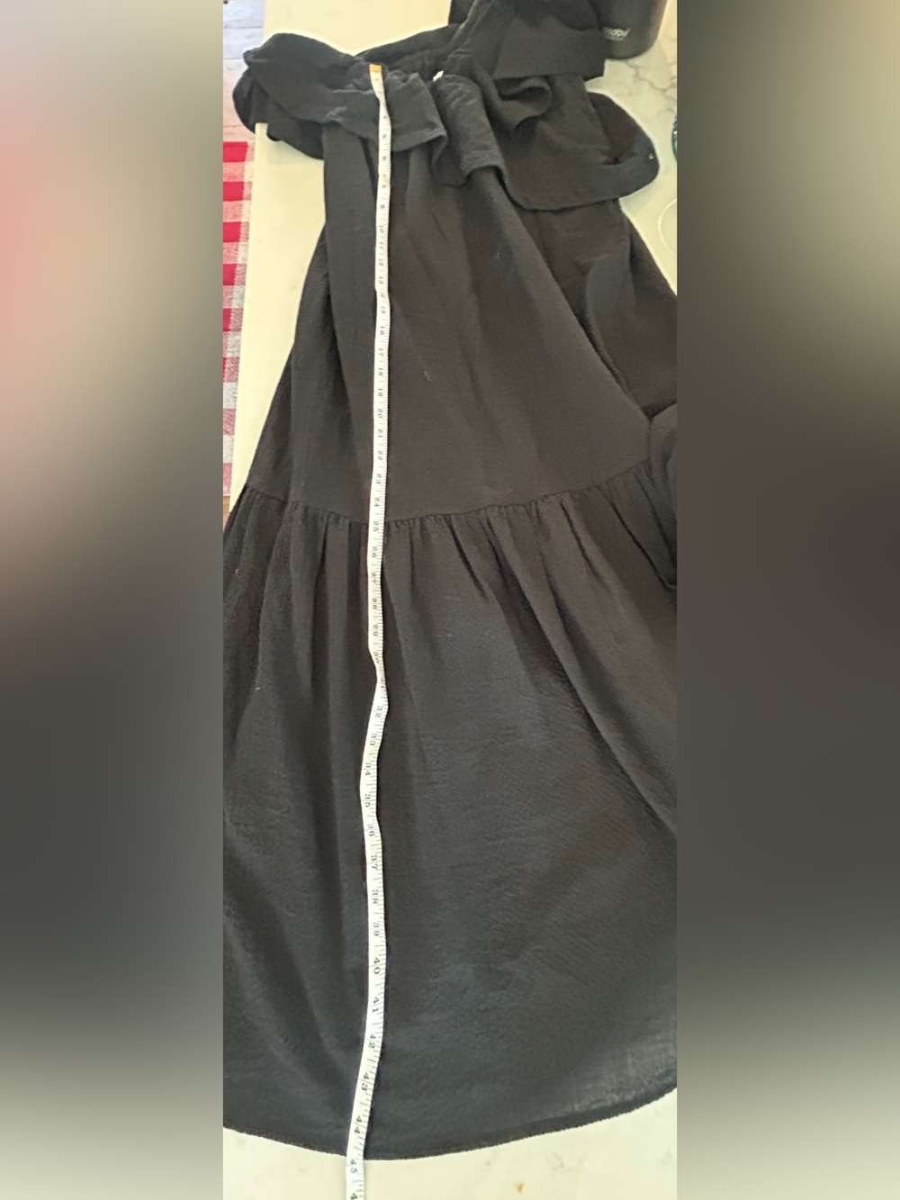 Cuyana Maxi Flounce Dress - Black; size large - Picture 9 of 10